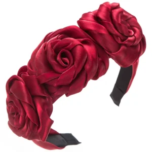 Fabric Rose Flower Hairband Headbands Elastic Hair Hoops Fashion Hair Accessories for Women