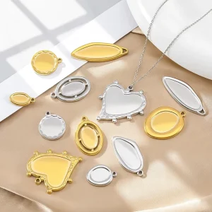 Factory 18K Gold Plated Stainless Steel Pendant DIY Fashion Necklace Accessories for Female Parties Weddings