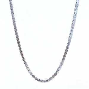 Factory 925 Silver Women’s Luxury Statement Necklace 3.4mm Link Chain for Wedding