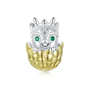 Factory 925 Sterling Silver Easter Jewelry Cute Dragon Egg Beads for Women Bracelet Necklace DIY Accessories Gift SCC2721
