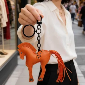 Factory Bag Charms Accessories Horse Charms Real Leather Key Chain