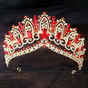 Factory Baroque Alloy Crystal Crown Headdress Bridal Hair Accessories High End European and American Crown Tiara