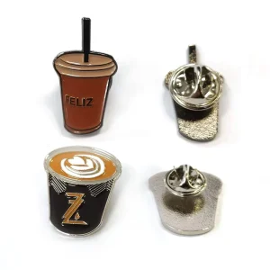 Factory Custom 2D 3D Logo Metal Coffee Lapel Pins Initial Brooch Pin 30 Pin