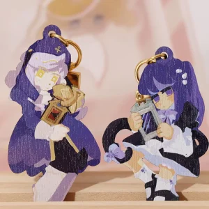 Factory Custom Acrylic Wooden Keychain UV Printing Anime Cartoon Design Personalized Logo Service Light Weight Collectible