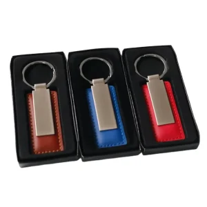 Factory Custom Blank Metal Branded Leather Key Chain Luxury Genuine Leather Keychain
