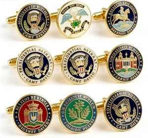 Factory Custom Cufflink Gold Silver Plating High Quality Enamel Craft Custom Design Logo Cufflinks for Promotional Business Gift
