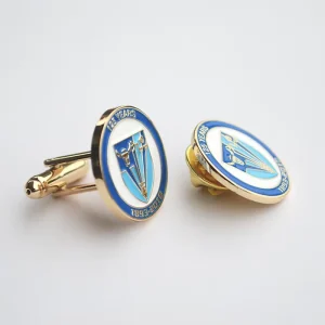 Factory Custom Cufflinks Custom Logo Painted Enamel Metal Cufflinks Gold Plated DIY Jewelry Making Cufflinks for Men Shirt