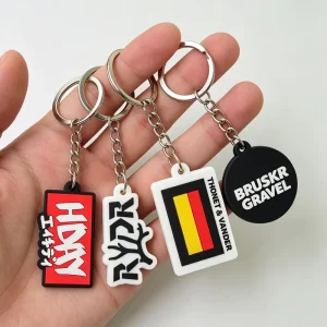 Factory Custom Logo Design OEM ODM 3D Soft PVC Rubber Silicone Molded Promotional Gift Corporate Branding Bulk Keyring