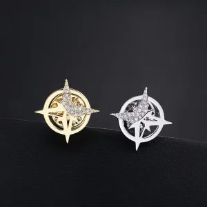 Factory Custom Logo Hexagram Boutonniere Lapel Pin Ins Fashion Metal Badge Pins Bulk for Reseller