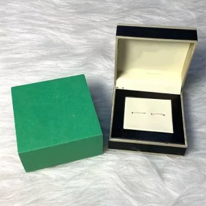 Factory Custom Luxury Jewelry Boxes for Men’s Cuff Links Tie Clip Earrings Black Display Suit Shirt Accessory Packaging Box