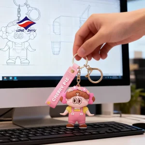 Factory Custom PVC Plastic Keychain 3D Cartoon Design Promotional Gift Key Ring Personalized Logo Service