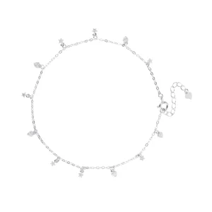 Factory Custom S925 Silver Anklet Zircon Popular Simple Body Chain Fashion Jewelry Anklet Silver for Women