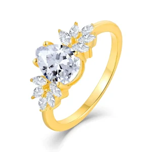 Factory Custom Silver 925 Pear Cut Band Jewelry Platinum Plating Moissanite Engagement Ring For Women