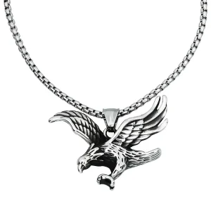 Factory Customizable Classic Stainless Steel Eagle Pendant Necklace with Link Chain for Men’s Fashion Accessory