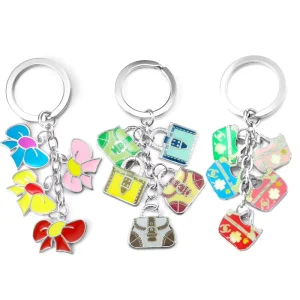 Factory Customization Cute Backpack Keychain Charm Fashionable Zinc Alloy Metal Keychain with Soft Enamel Cartoon Style