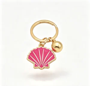Factory Customize Luxury Bag Charms Enamel Shell Keyring Bag Pendant Fashion Jewelry Accessories Gift