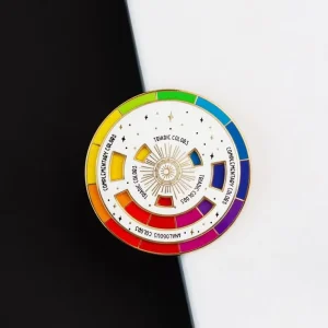 Factory Customized Black and White Color Wheel Spinner Enamel Pin Brooch Art Multicolour Badge Lapel Clothes Hat Jewelry