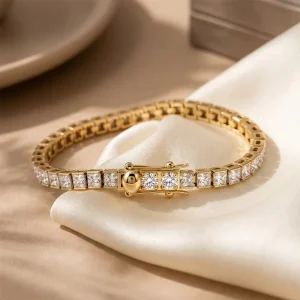 Factory Direct 316 Stainless Steel 18K Gold Plated Multiple Sizes Hypoallergenic AAAAA CZ Tennis Bracelet