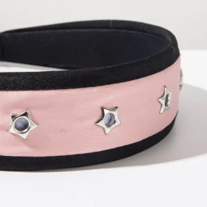 Factory Direct Customizable Satin Star Studded Headband Thin Satin Hair Band with Metal Star Minimalist Casual Hair Accessories