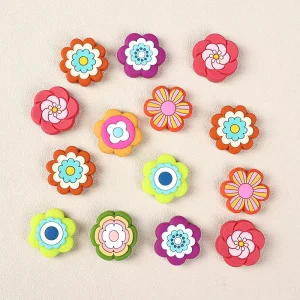 Factory Direct Flower Silicone Focal Beads DIY Jewelry Making Decoration Keychain Bracelet Accessories Loose Beads Charms