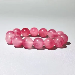 Factory Direct Natural 7A Peach Red Floating Chalcedony Women’s Gift Bracelet Single Loop Jewelry