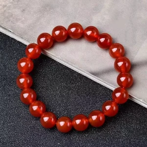 Factory Direct Natural 7A Red Agate Women’s Gift Bracelet Single Loop Jewelry