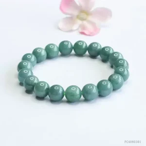 Factory Direct Natural 7A Smooth Polish Oil Green Agate Bead Headscarves Lucky Jewelry Gift