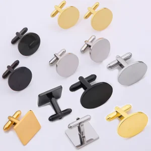 Factory Direct Sales Can Customize Logos Creative Letters Stainless Steel Cufflinks Business Shirts Cufflinks Laser Engraving