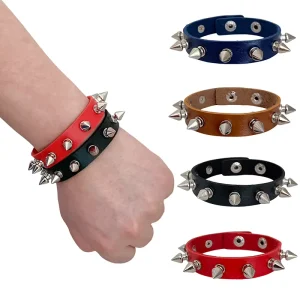 Factory Direct Sales Cross Border European American Street Shot Punk Style Rivet Unisex Nightclub Fashion Couple Pointed Bangle