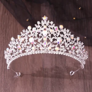 Factory Direct Sales Europe America Style Diamond encrusted Crystal Bridal Crown Birthday Hair Accessory Gold Silver Tiaras