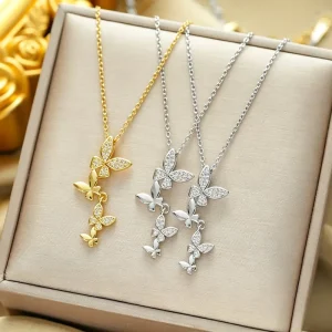 Factory Direct Sales Vacation Style Fashionable and Exquisite Charm Elegant Temperament Butterfly Necklace for Women