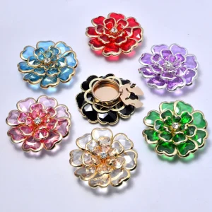 Factory Directly Fashion Shirt Cufflink Button Cover Logo Brand Pattern Flower Decorative Button for Women Clothes