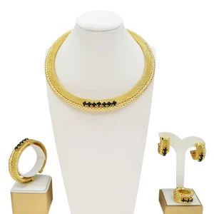 Factory Dubai Gold Necklace Simple Fashion Jewelry Set for Wedding Party Women Accessories
