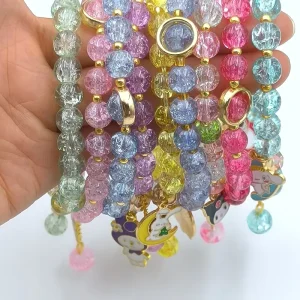 Factory Fashion Crystal for Imitation Jade Bead Bracelet Girls Flower Butterfly Bead DIY Jewelry Bracelet