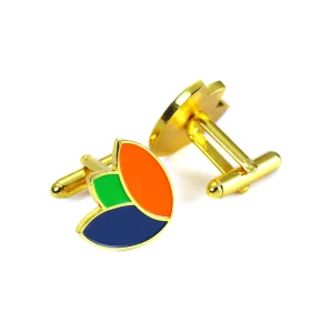 Factory Fashion Men’s Cufflinks Suit Shirts High Quality Gold Plating Metal Brass Soft Enamel Logo Custom Cuff Links