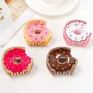 Factory Fashionable Adorable Doughnut Hair Claw Shark Clip Custom Logo Women Back of Head Updo Clip Hair Accessory
