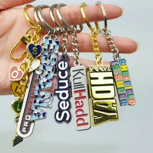 Factory Fashionable Metal Alphabet Key Chain Holder Zinc Alloy Keychain with Cartoon Style Gift for Men Women