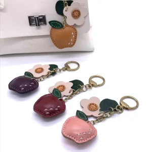 Factory Genuine Leather Fruit Shape Bag Charms Pendants Fashion Bag Accessories for Girls and Women’s Handbags