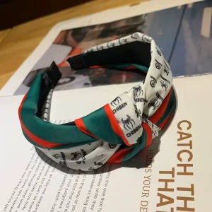 Factory High Quality Designer Headbands Women Letter Printed Knot Silk Headbands