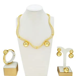 Factory High Quality Simple Fashion Necklace Jewelry Set for Wedding Party Women Accessories