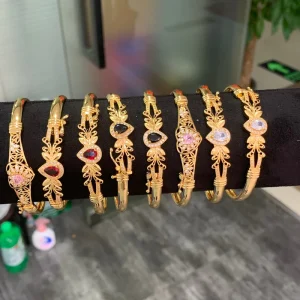 Factory Luxury Elegant Colorful Zircon Charm Bracelet 24K Gold Plated Stylish Bangles for Women