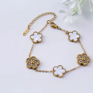 Factory Mother of Pearl Five Clover Bracelet for Women Bracelet Luxury Clover Flower Fashion Jewelry