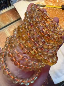 Factory Natural Citrine Crystal Beaded Bracelet 6 8 10mm Stone Beads Women Fashion Fine Jewelry