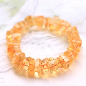 Factory Natural Citrine Irregular Rough Stone Bracelet Healing Crystal Fashion Jewelry for Women