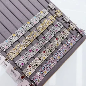 Factory Outlet High end Heavy Industry Wide Bracelet Vintage Gorgeous Fashion Colorful Bracelet