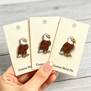 Factory Personalized Logo 3D Embossed Soft Enamel Badge Bald Eagle Pins for Promotional Events No MOQ