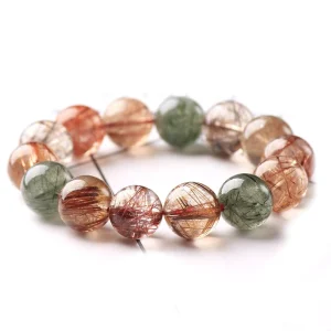 Factory Price Natural Colorful Rutilated Quartz Bracelet Jewelry for Men’s and Women’s