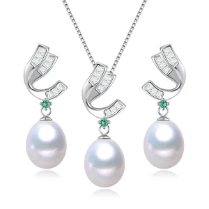 Factory Price Real Genuine Cultured Women Jewelry Gift Fashion 925 Silver Freshwater Pearls Set