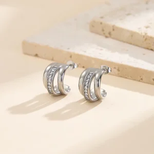 Factory Price Round Vintage Stainless Steel Minimalist Stud Earrings Source Jewelry Factory ODM OEM Custom Logo