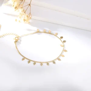 Factory Price Stainless Steel Anklets 14K Gold Charm Bracelet for Girls